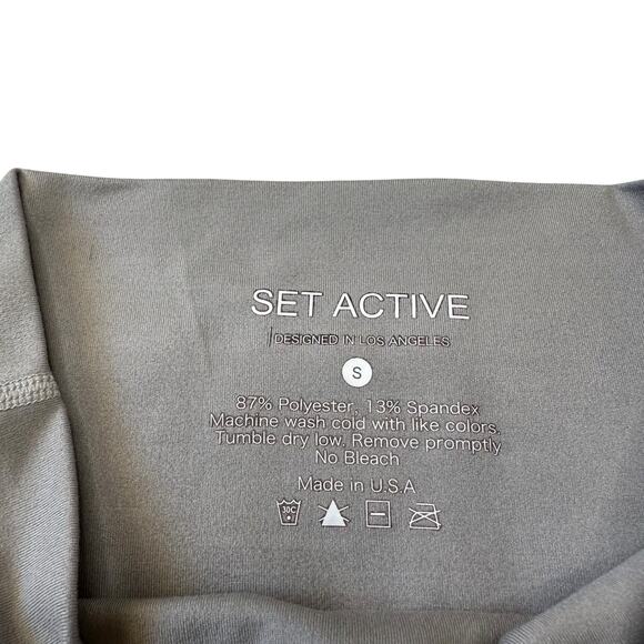 SET ACTIVE Gray Pull On 25" Inseam Leggings Workout Gym Women's Size Small - Picture 2 of 4